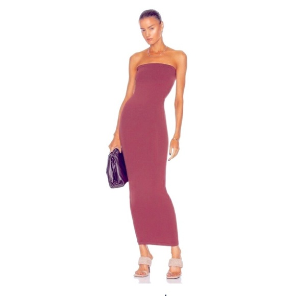 Wolford Fatal Dress Maxi Stretch Tube Dress Versatile in Magenta Hot Pink Purple - Picture 3 of 14